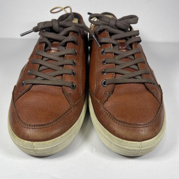 ECCO Soft 7 Men\'s Leather Sneakers Cognac Brown Casual Shoes Size EU 42 US 8 main image 6